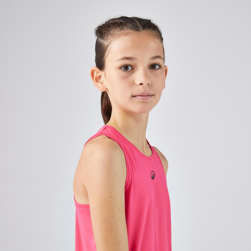 Çocuk Yuvarlak Yaka Tenis Atleti - Pembe - TTK Dry