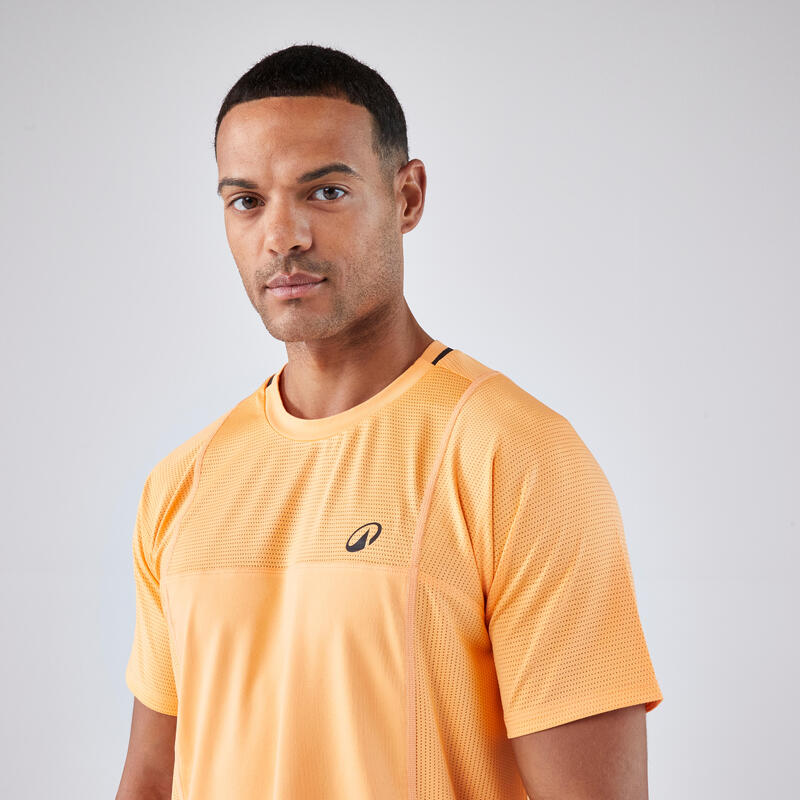 Erkek Kısa Kollu Tenis Tişörtü - Turuncu - Kuikma Dry - Gaël Monfils