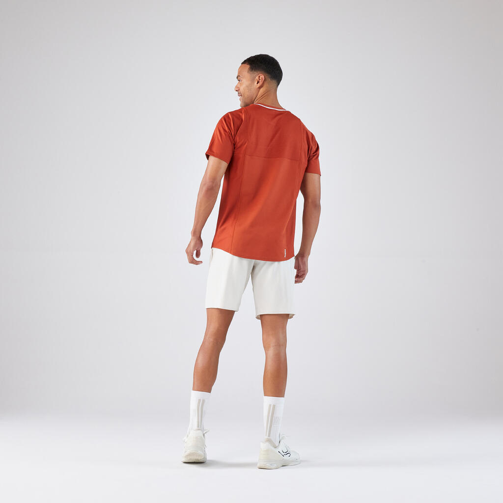 T-shirt tennis manches courtes homme - Kuikma DRY marron Gaël Monfils