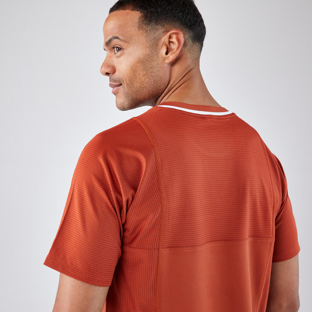 T-shirt tennis manches courtes homme - Kuikma DRY marron Gaël Monfils