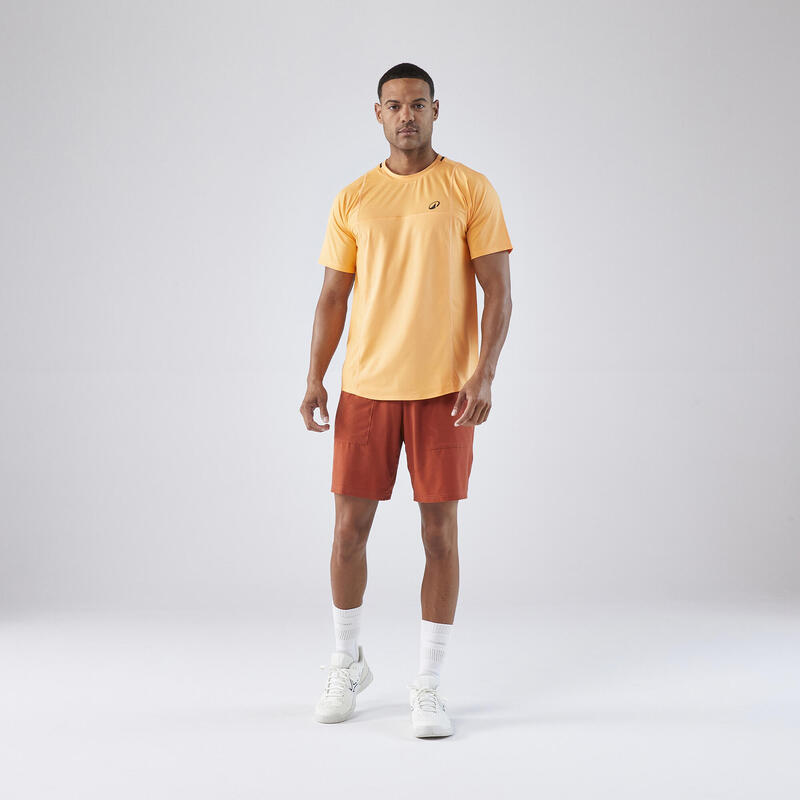 Erkek Kısa Kollu Tenis Tişörtü - Turuncu - Kuikma Dry - Gaël Monfils