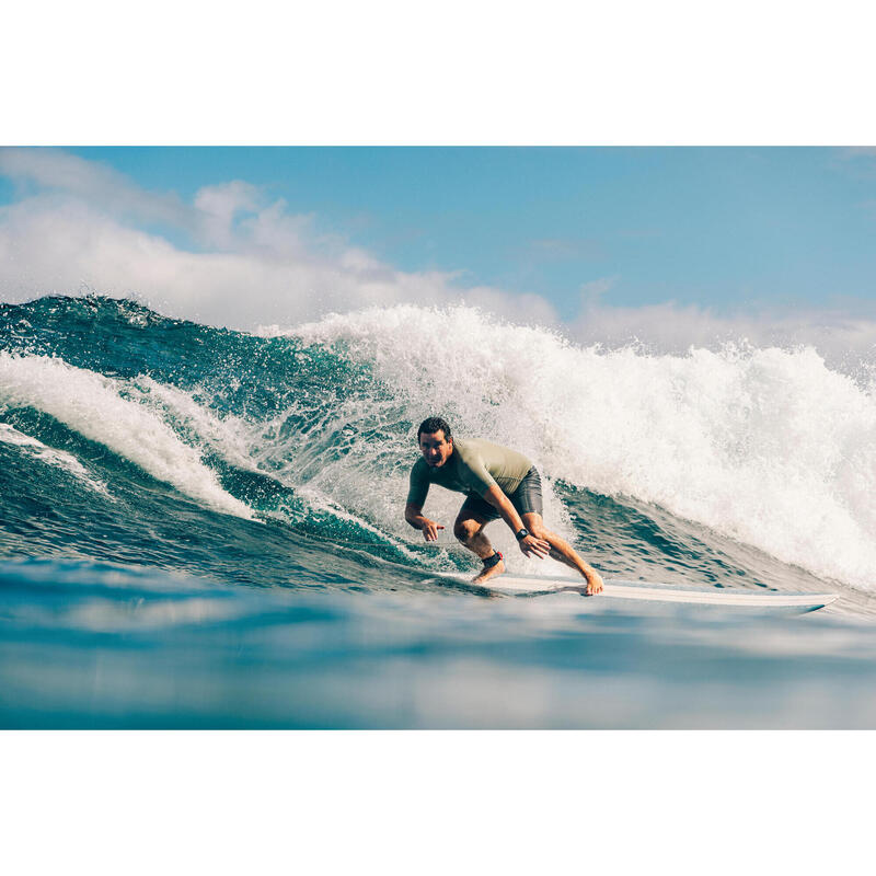 Tee shirt de surf manches courtes UPF50+ Homme - 500 kaki