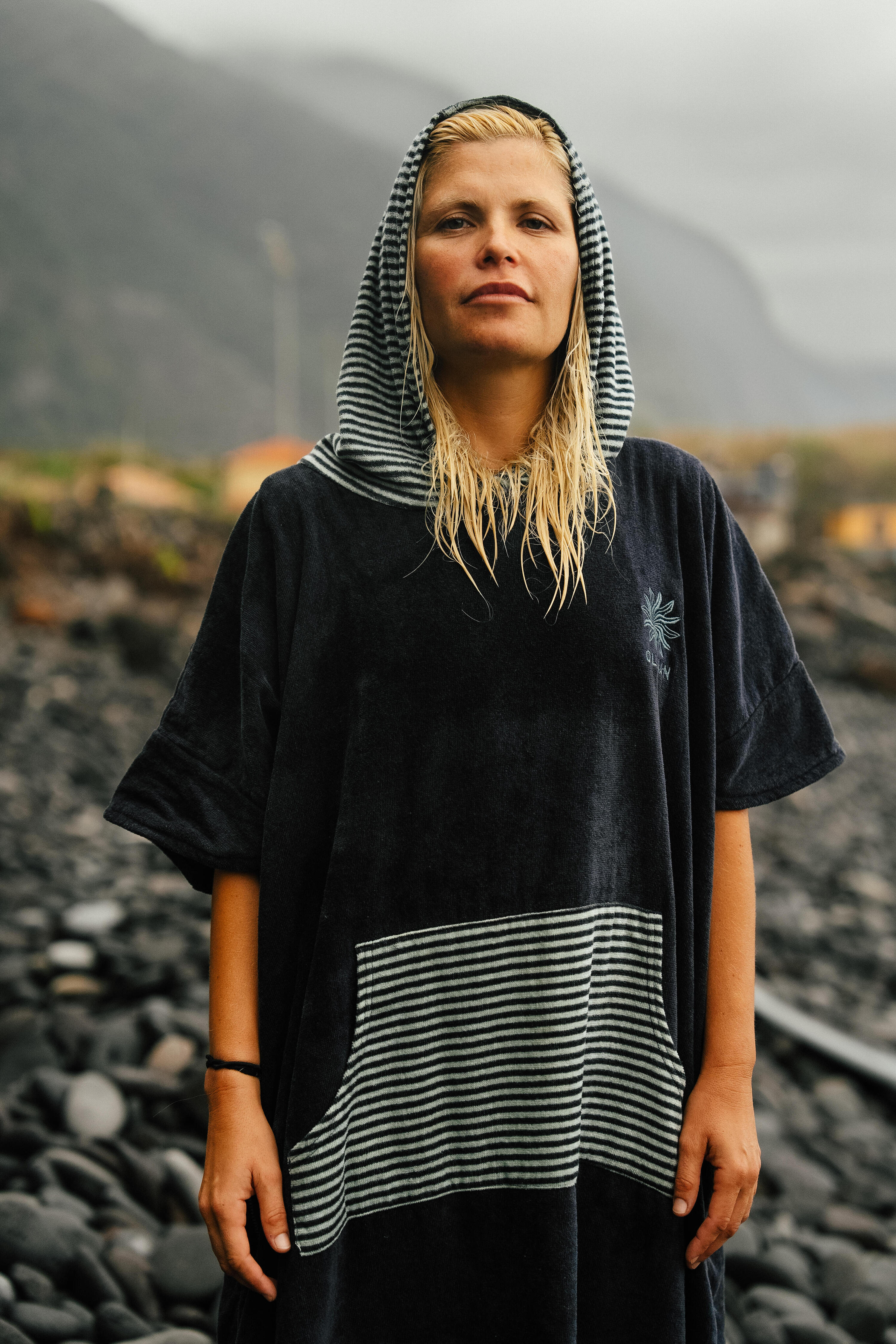Poncho de plage surf adulte à partir de 150 cm, 900 Fish bleu gris 9/9