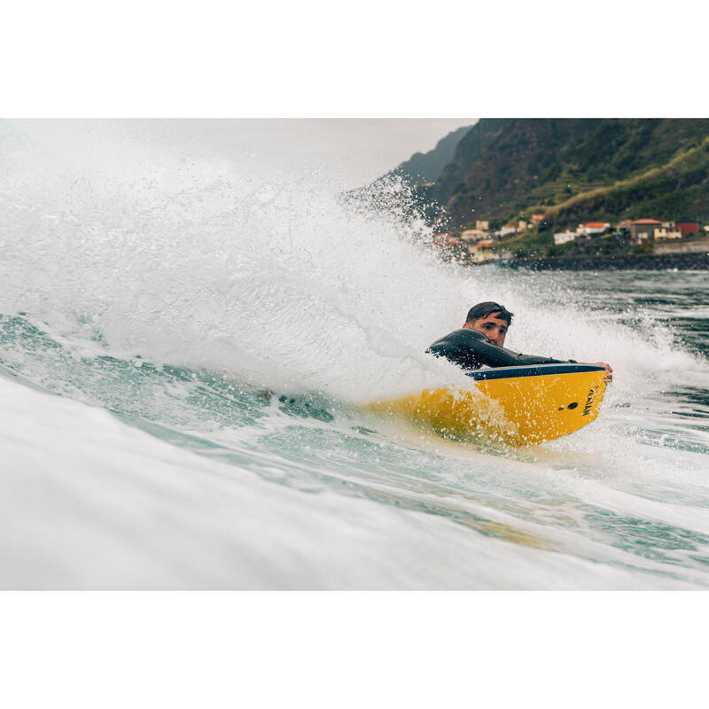 Bodyboard BB 500 mediu Stringhere duble Gri-Galben