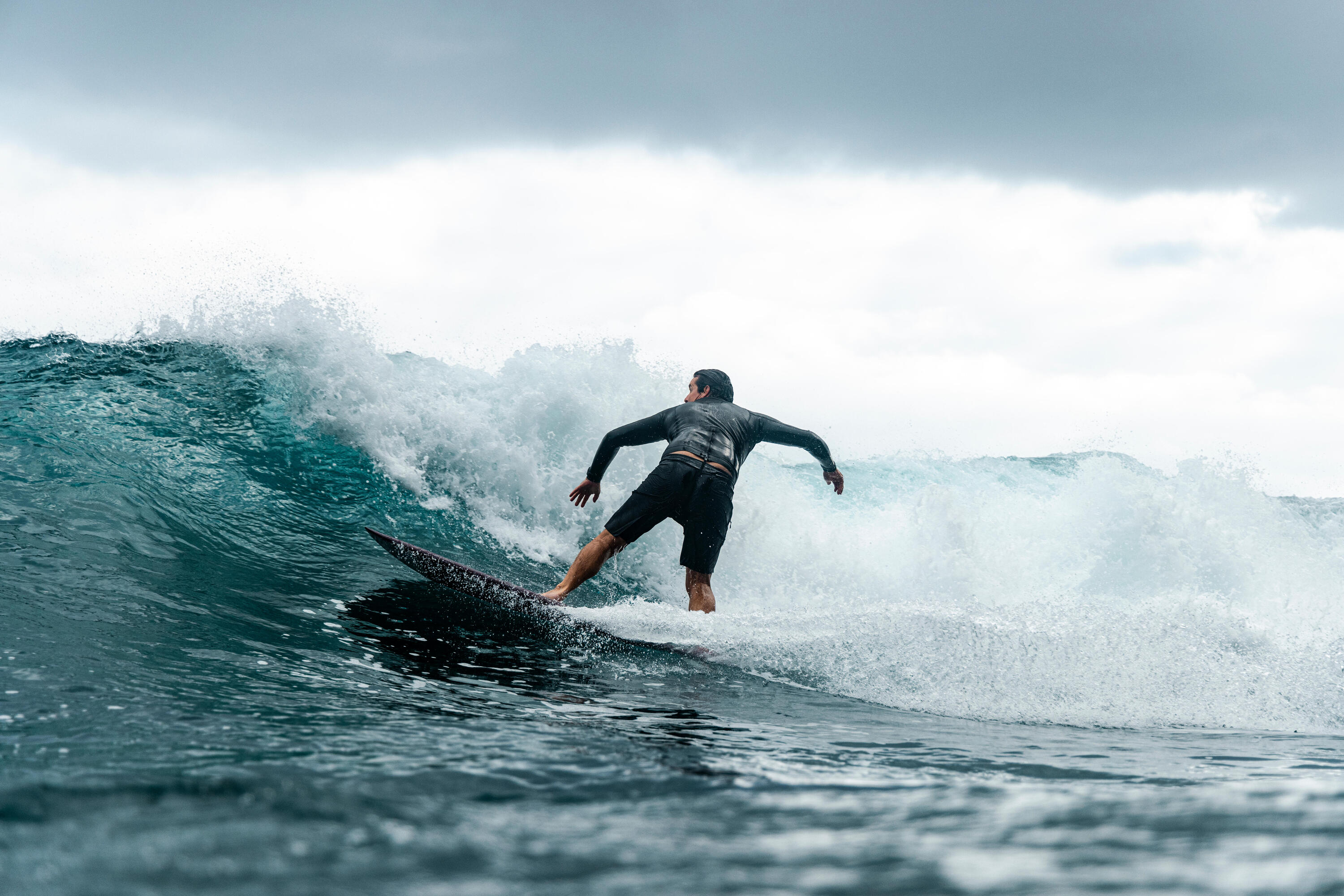 Planche de surf fish 6'1 avec boitiers Futures sans ailerons - bordeaux 11/18
