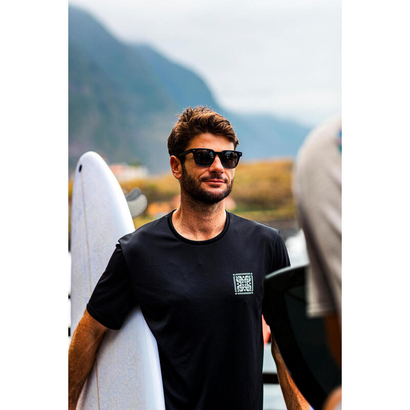 T-shirt de surf manches courtes UPF50+ Homme - Blackflower noir