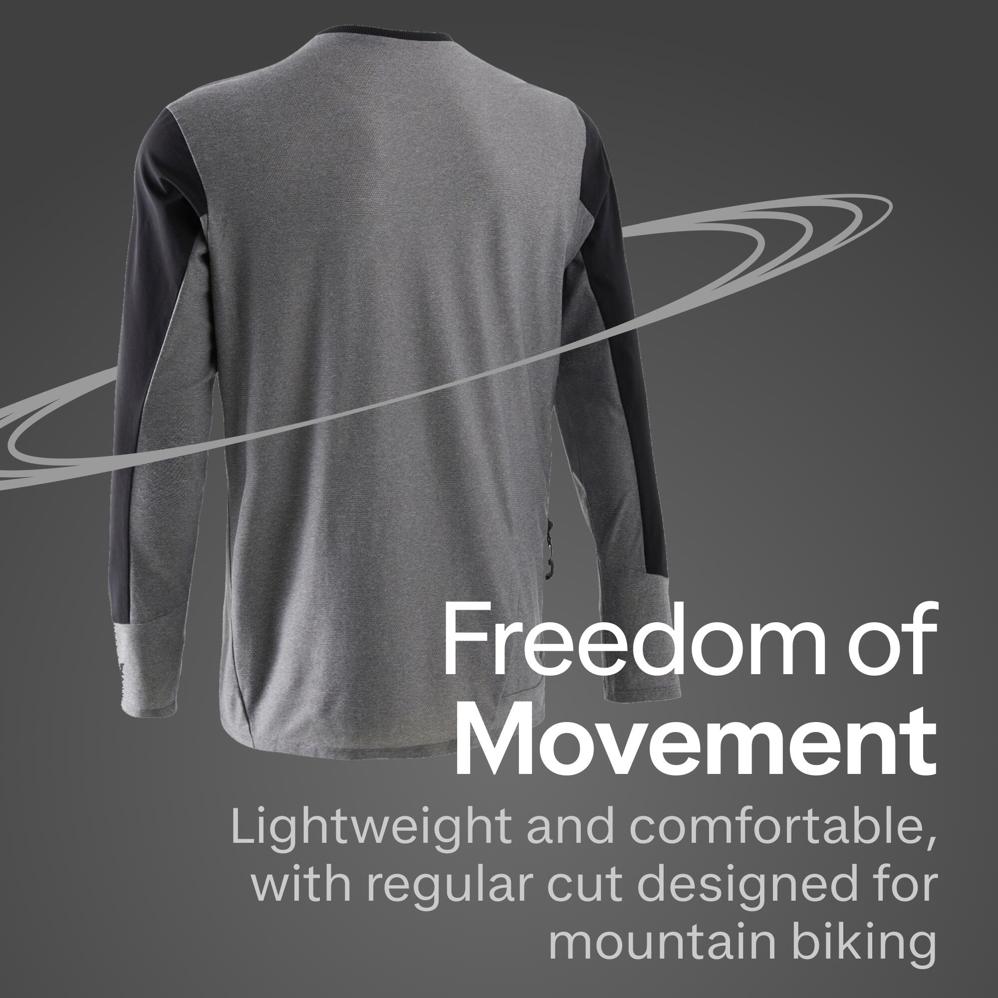 Long-Sleeved Mountain Biking Jersey EXPL 100 - Grey