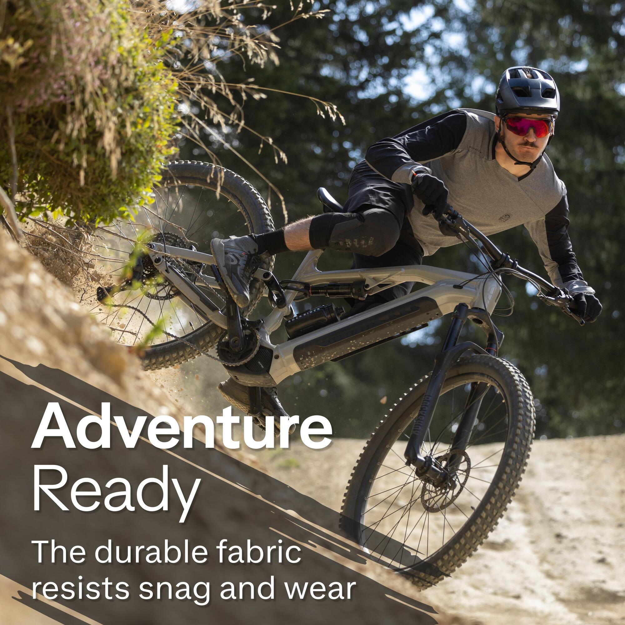 Long-Sleeved Mountain Biking Jersey EXPL 100 - Grey