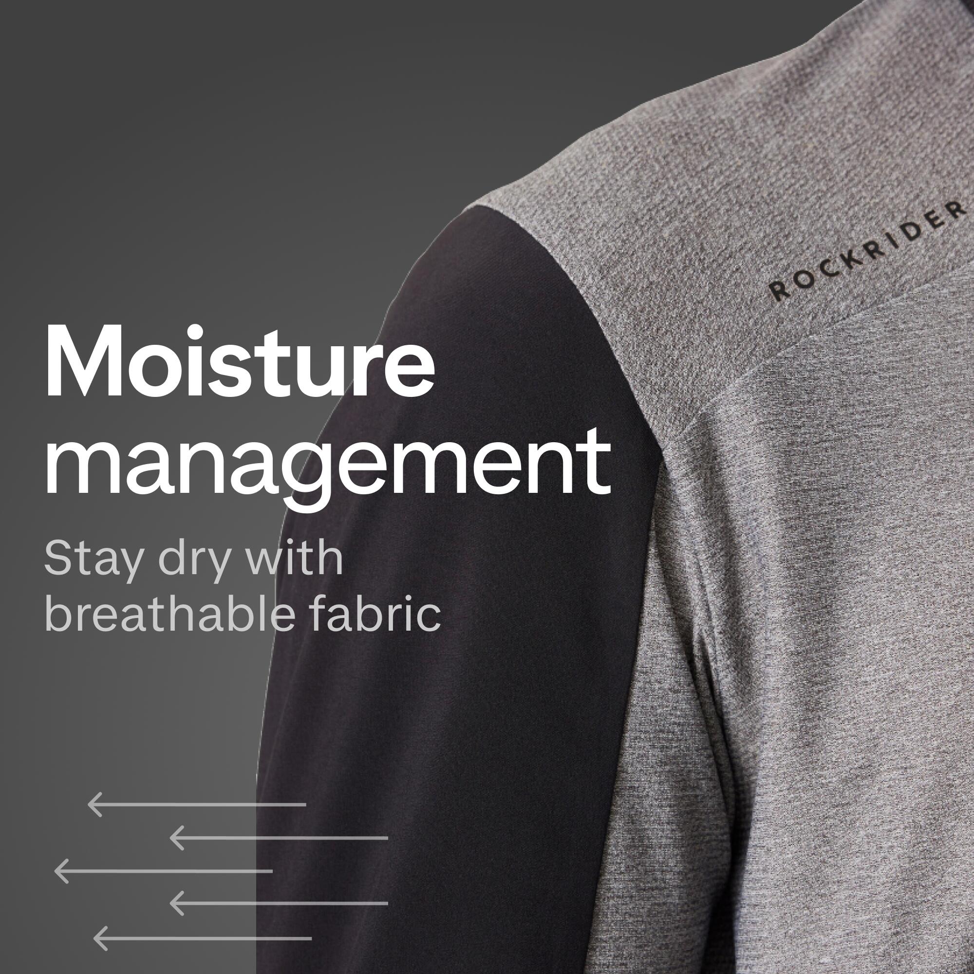 Long-Sleeved Mountain Biking Jersey EXPL 100 - Grey