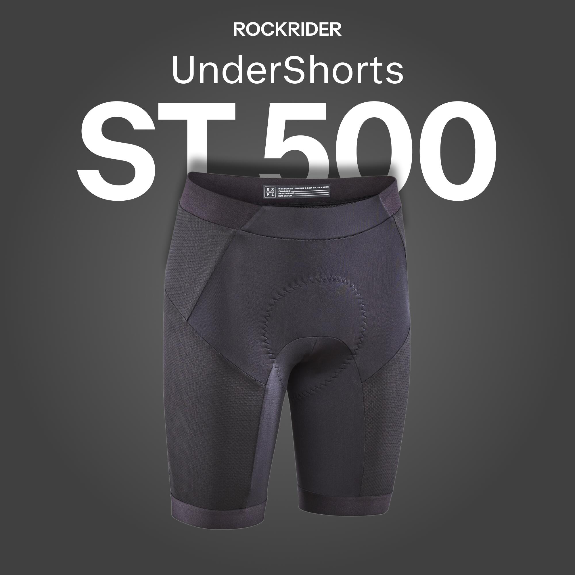 Mens Mountain Bike Undershorts ST 500  - Black