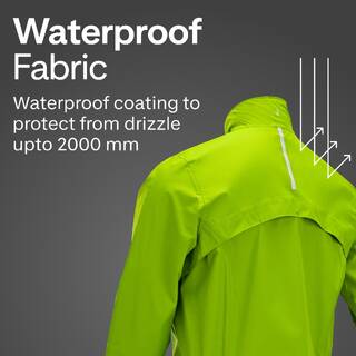 Raincoat Men Waterproof Hiking Rain Jacket with Windproof Protection and Hood - Neon Green