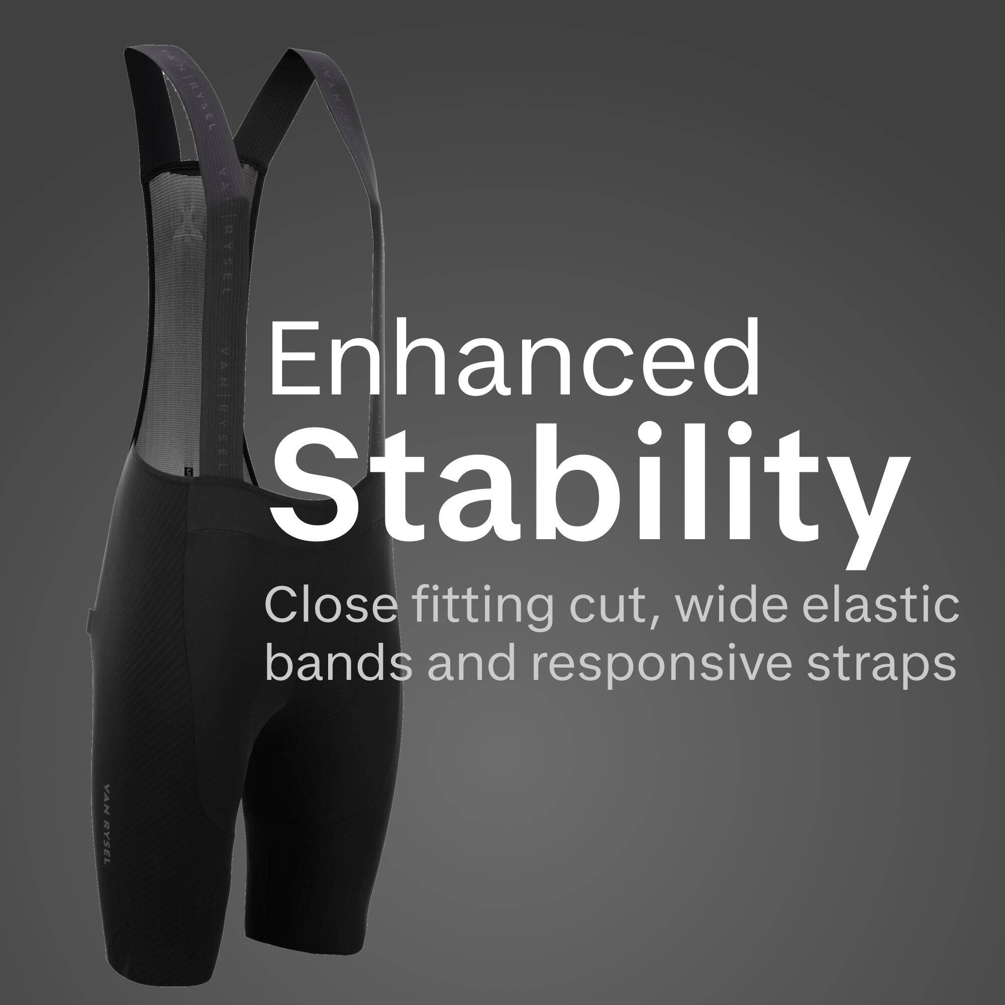 Women Cycling Padded Bib Shorts - Black -  5