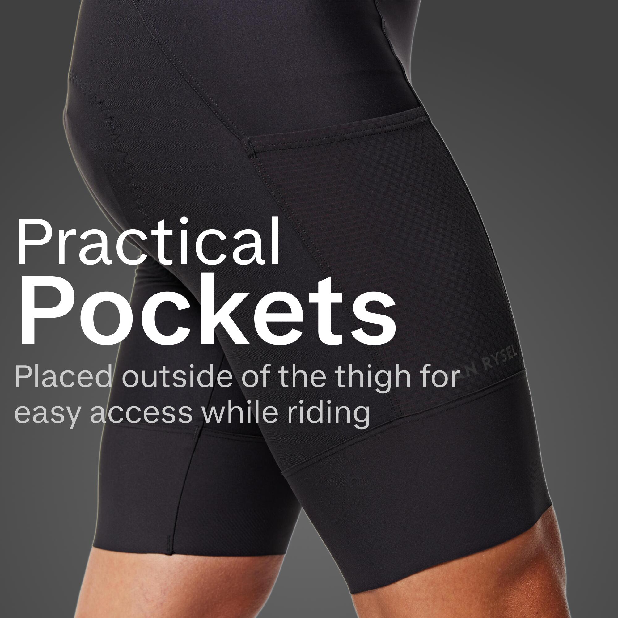 Men's endurance road cycling shorts, EDR black