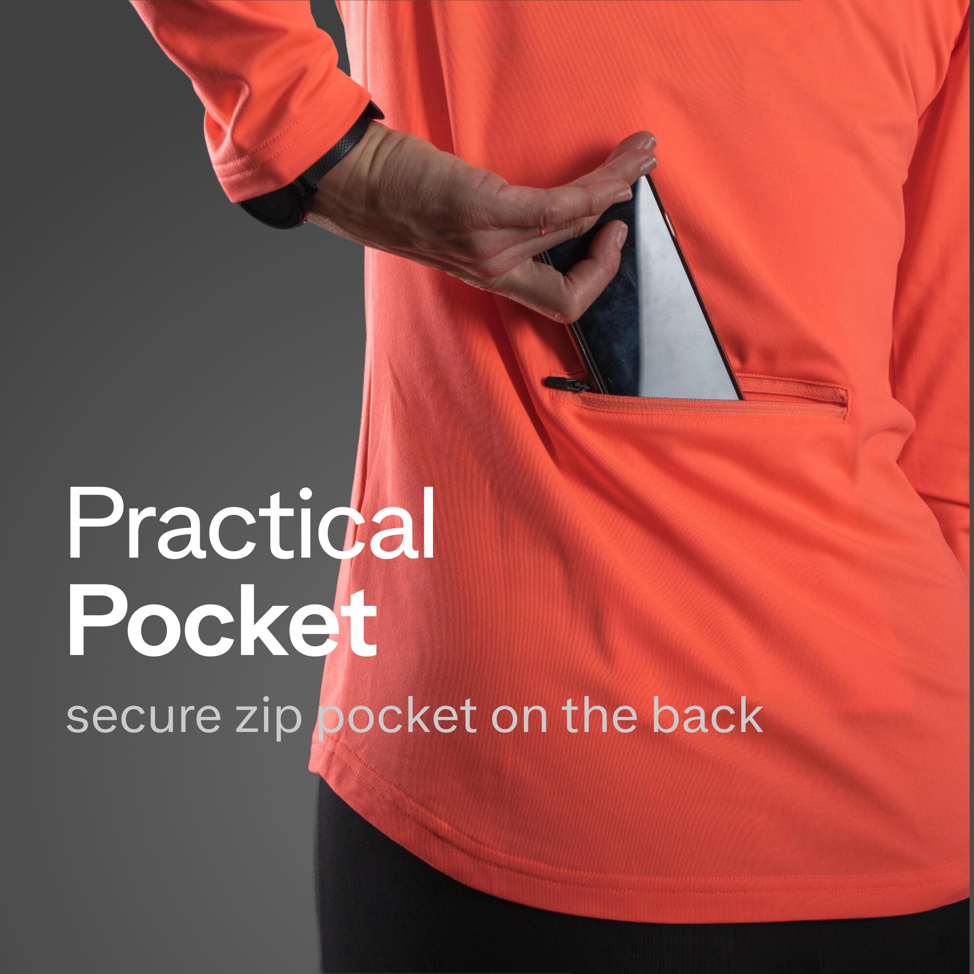 Women Cycling Long Sleeved Jersey Breathable 100 - Coral