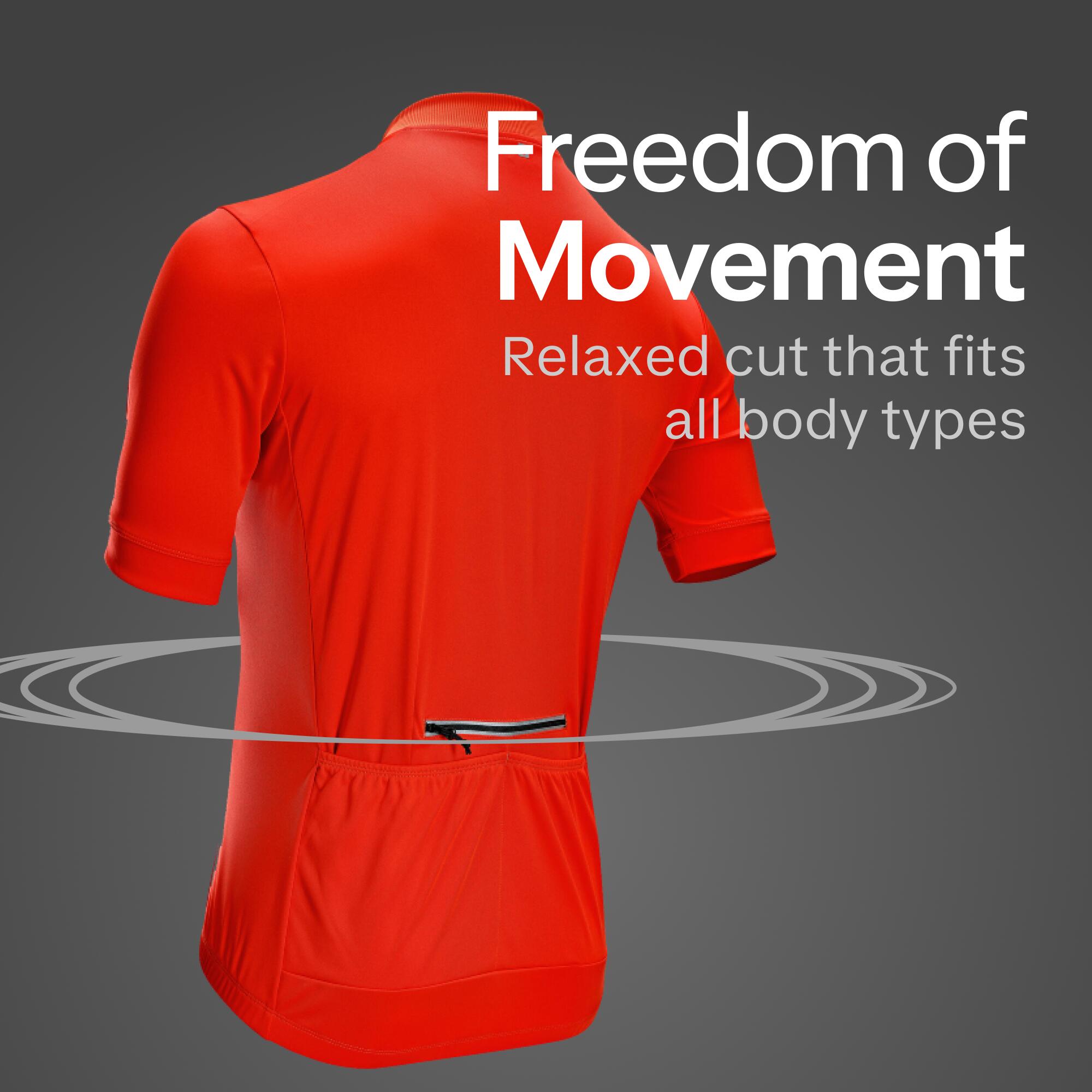 Men Road Cycling Jersey RC100 Red