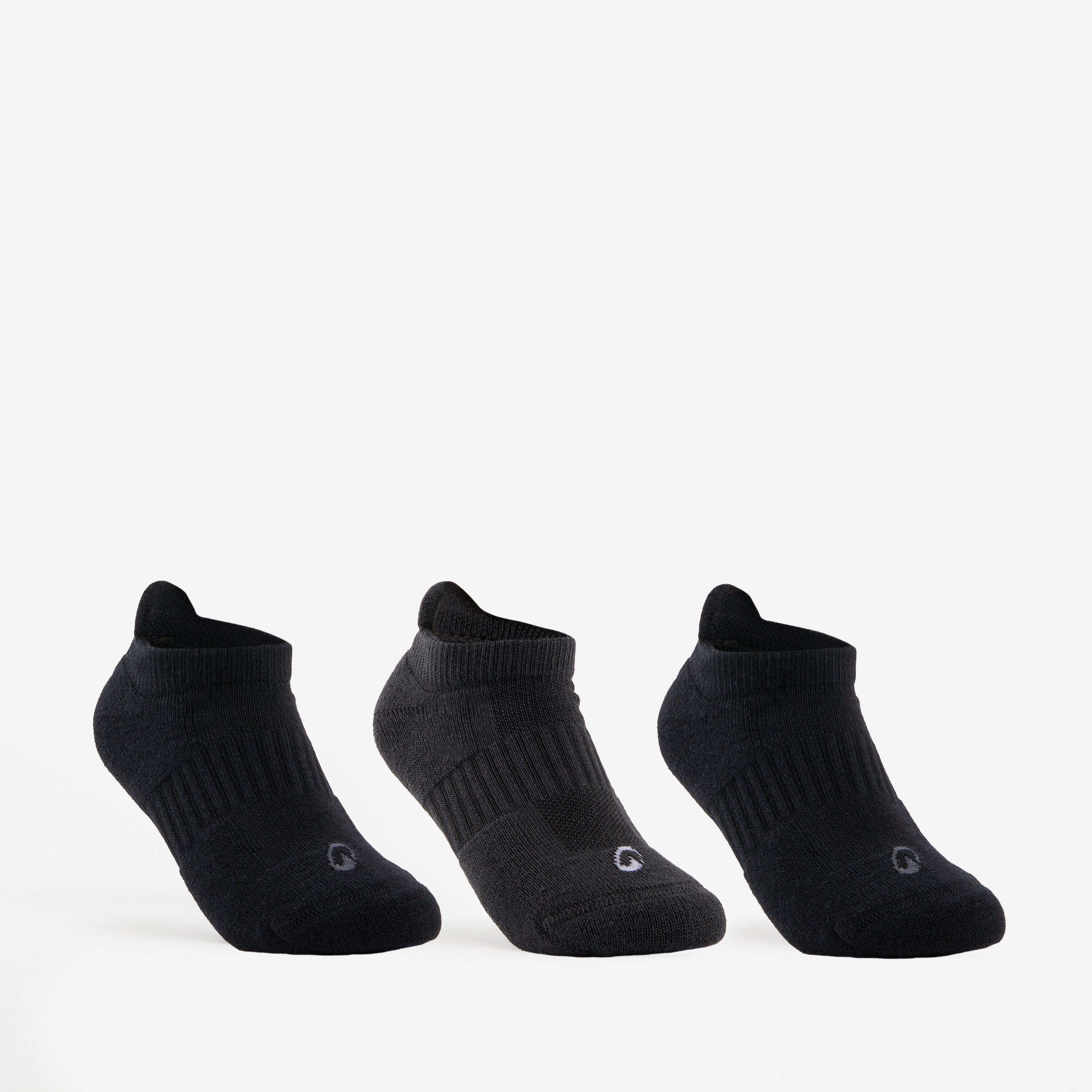 SET DE 3 PERECHI ȘOSETE SCURTE TENIS DECATHLON RS 500 NEGRU COPII