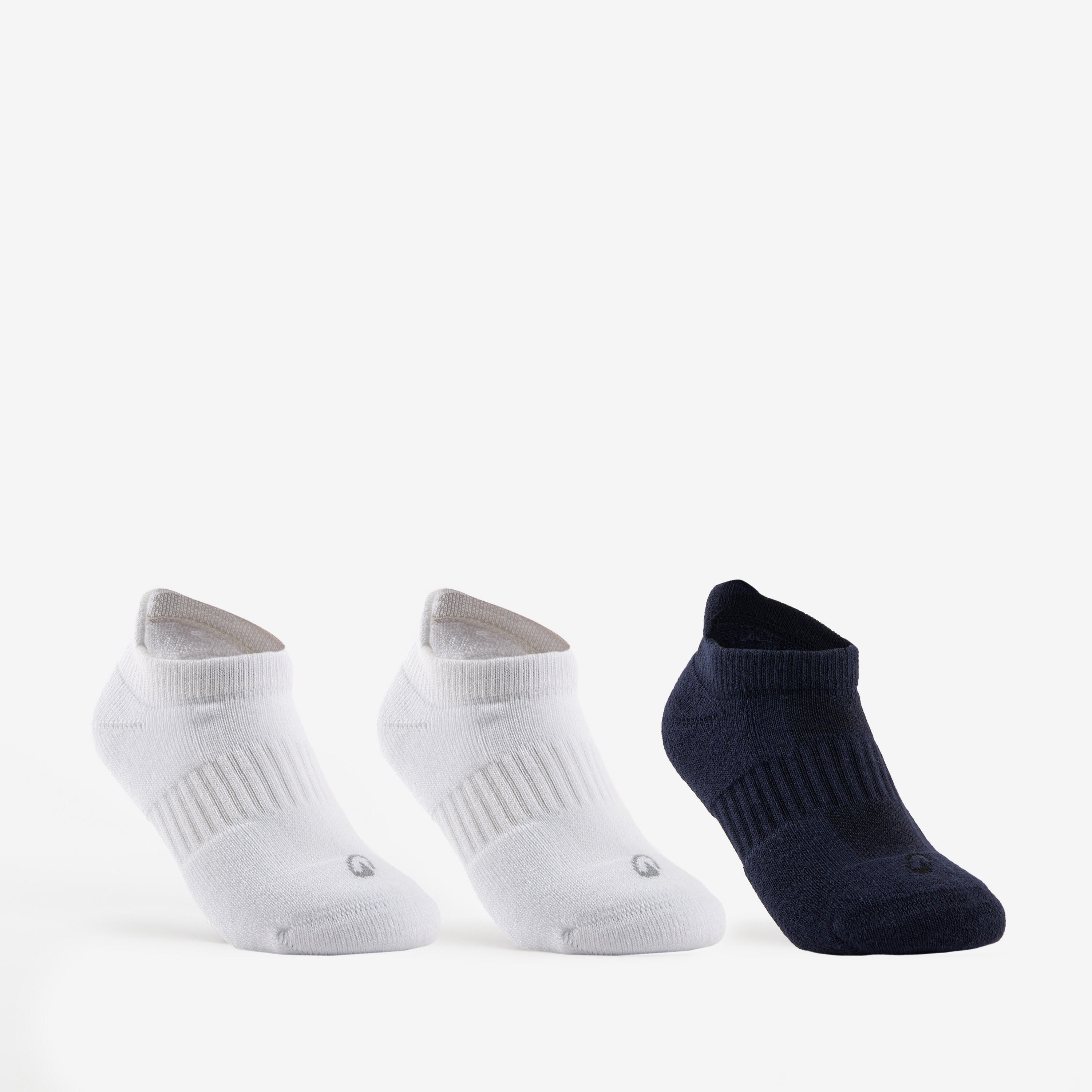 Kids' Low Sports Socks Tri-Pack RS 500 - White/Navy