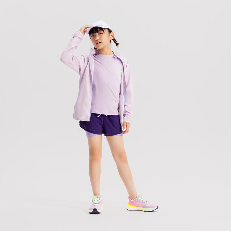 Çocuk Koşu Rüzgarlığı - Pastel Lila - Kiprun Wind Jacket JR