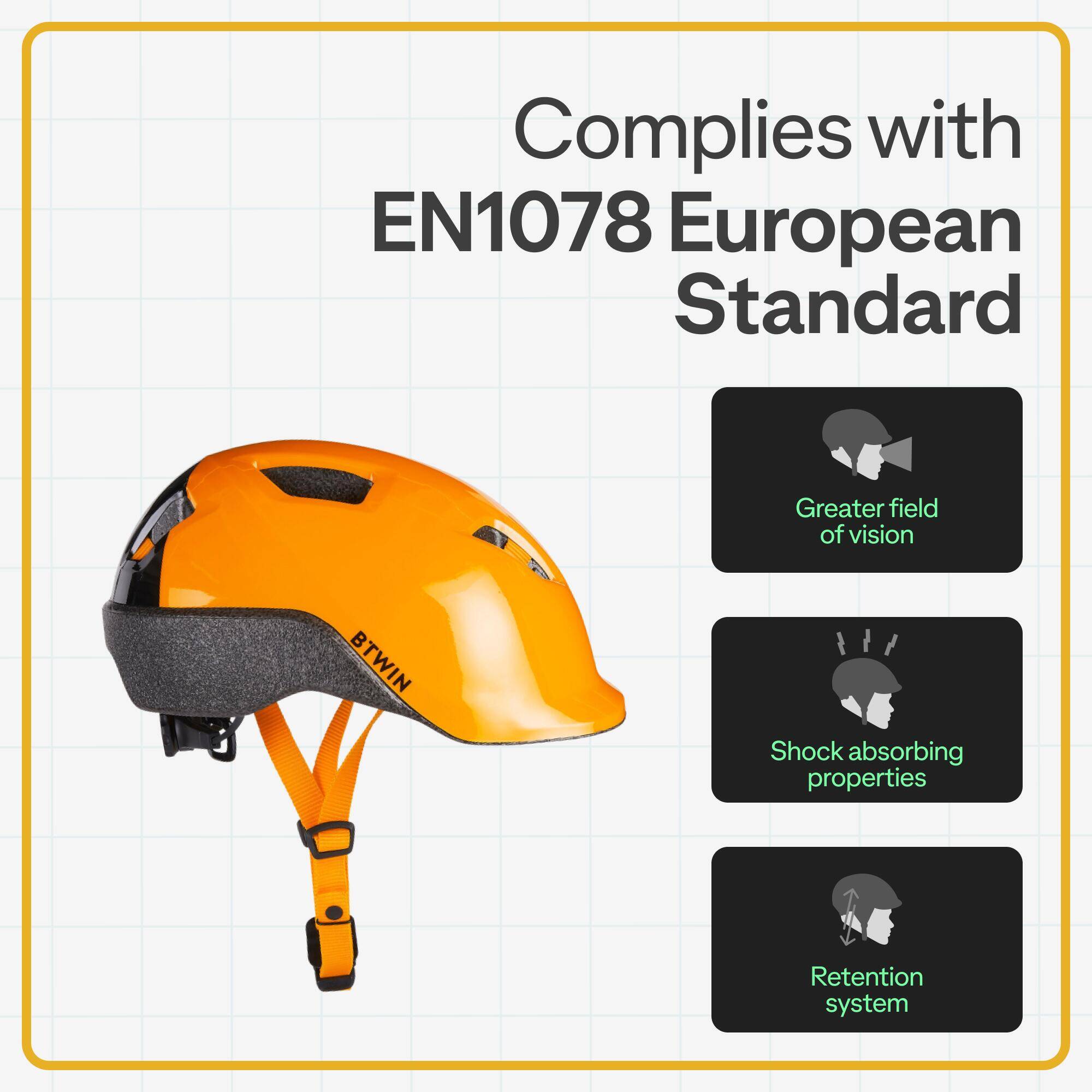 Kids Cycling Helmet 500 - Yellow -  5