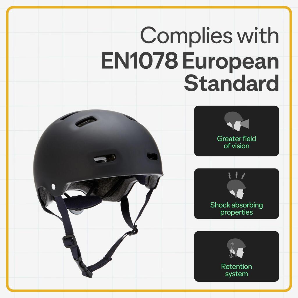 Skateboarding Helmet Black - MF500