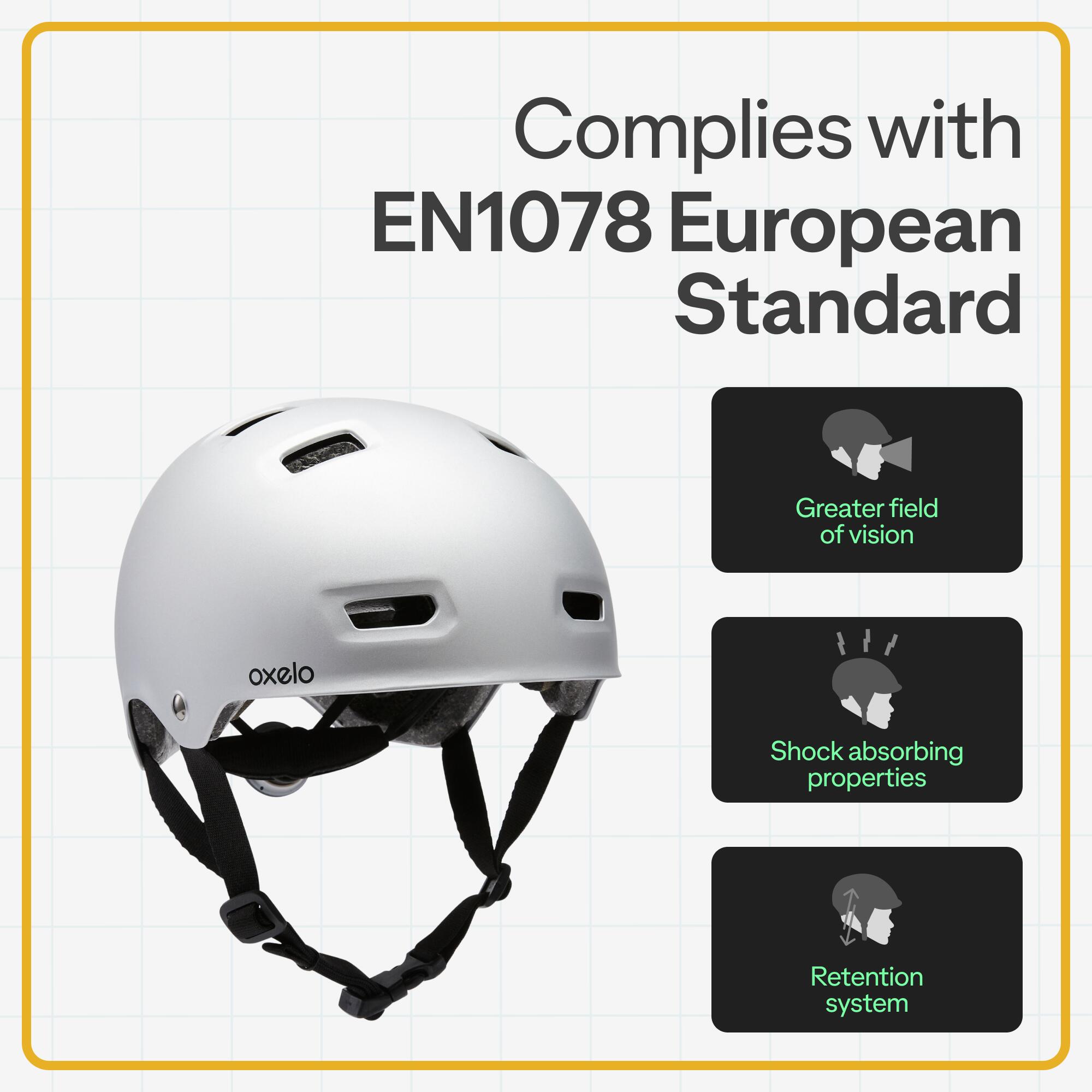 Inline Skating Skateboarding Scootering Helmet MF500 - Grey