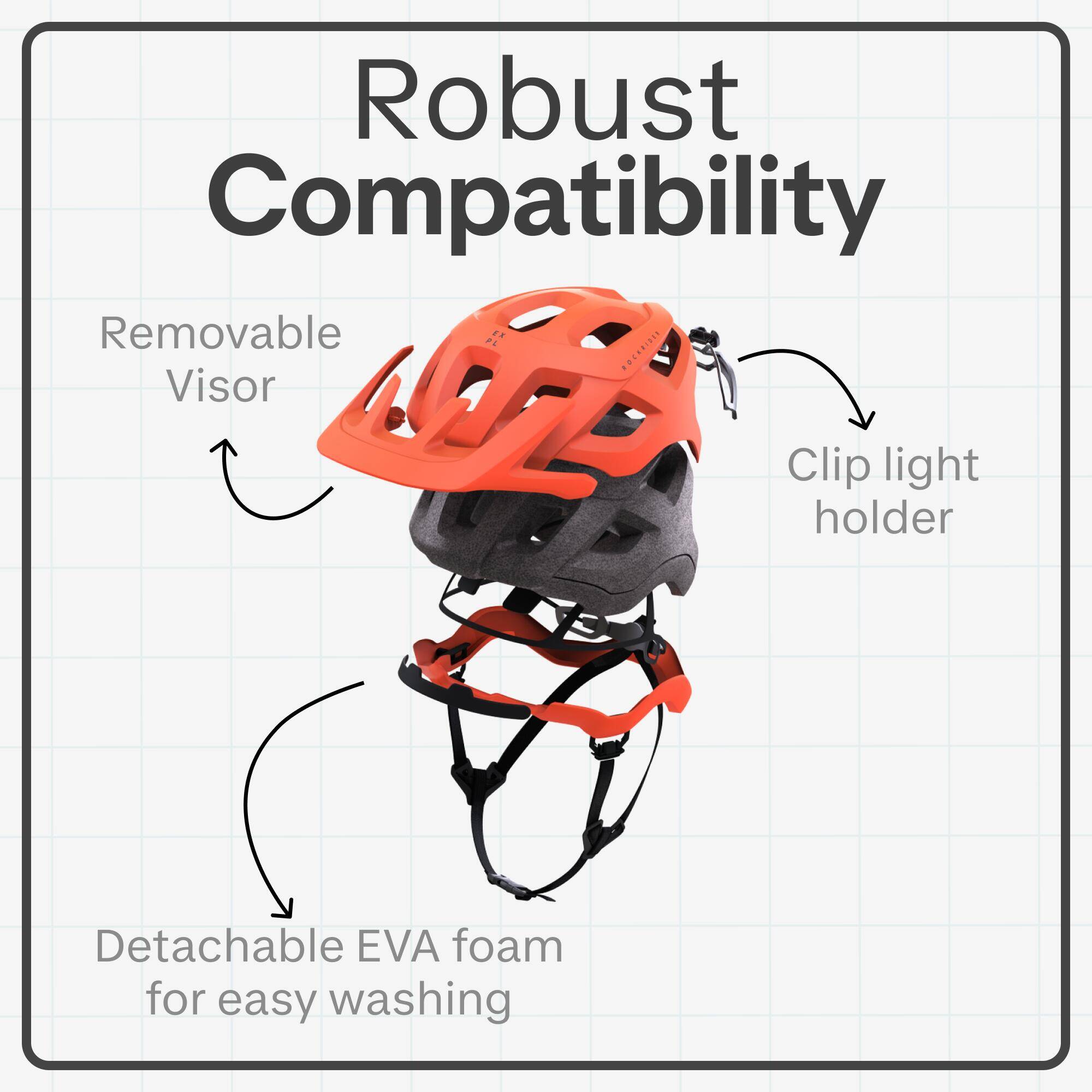 Mountain Biking Helmet EXPL 500 - Neon Orange -  4