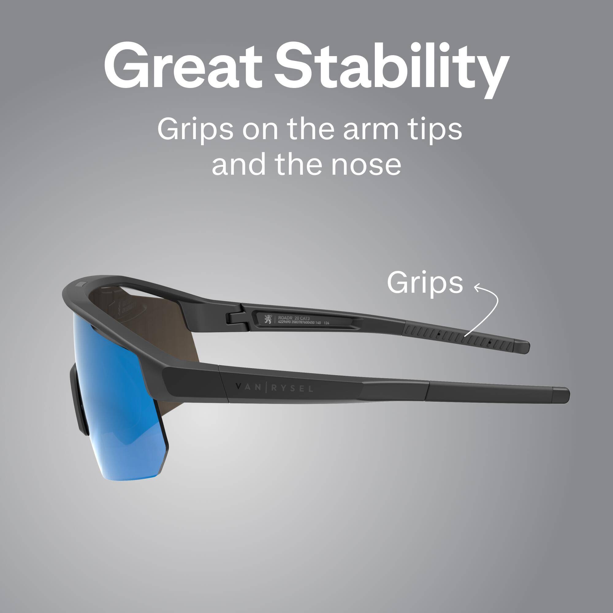 Adult Cycling Glasses Perf 500 Light Category 3 - Black/Blue -  5