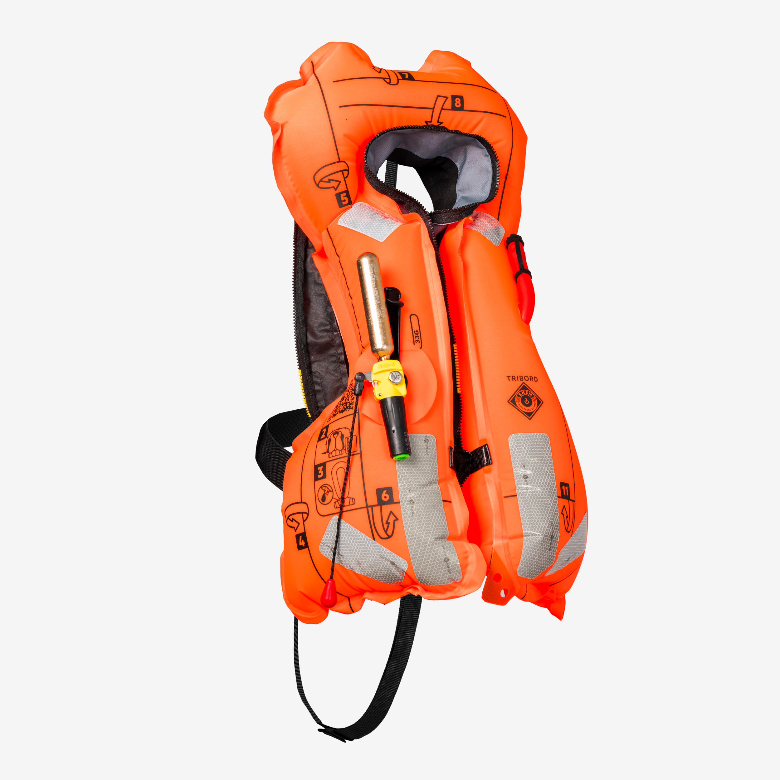 Rettungsweste Damen/Herren selbstaufblasend LJ150N + Gurtsystem grau 4/15