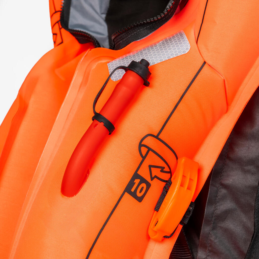 Adult self-inflating boat life vest LJ150N + grey harness