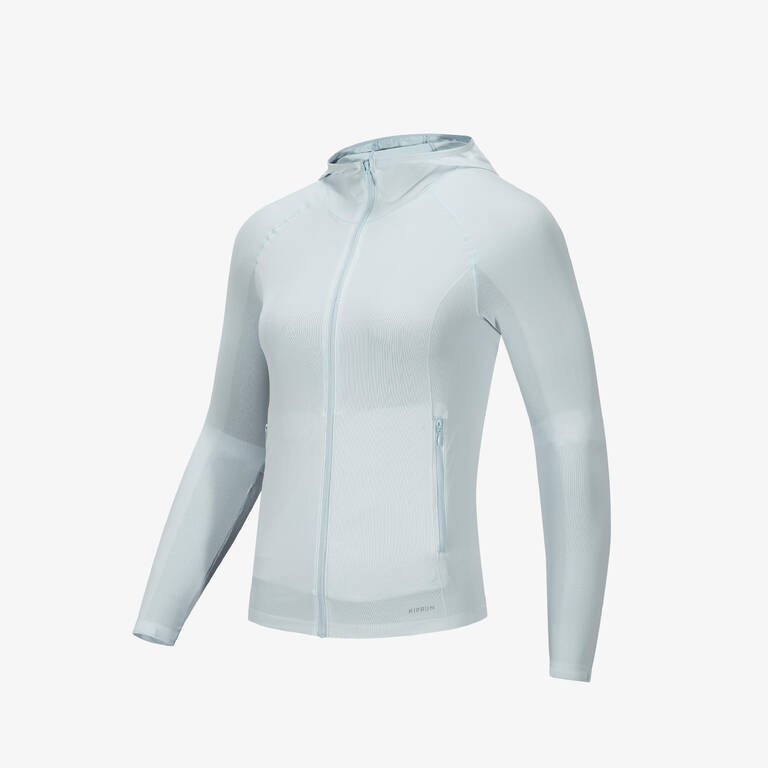 Women's running hooded jacket - Sun Protect - Blue