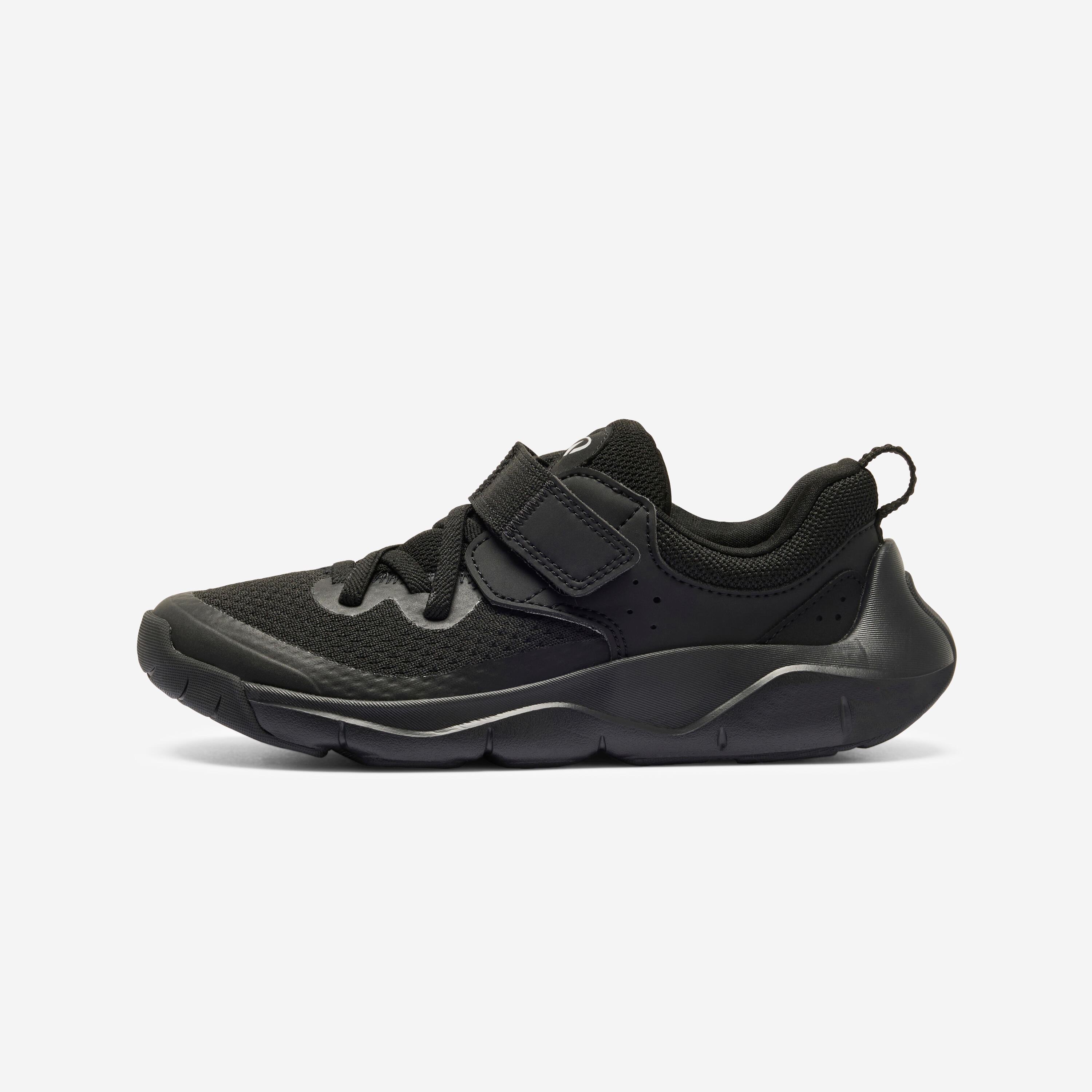 Kids' Light Shoes with Elastic Laces and Rip-Tabs Playful Fast - Black