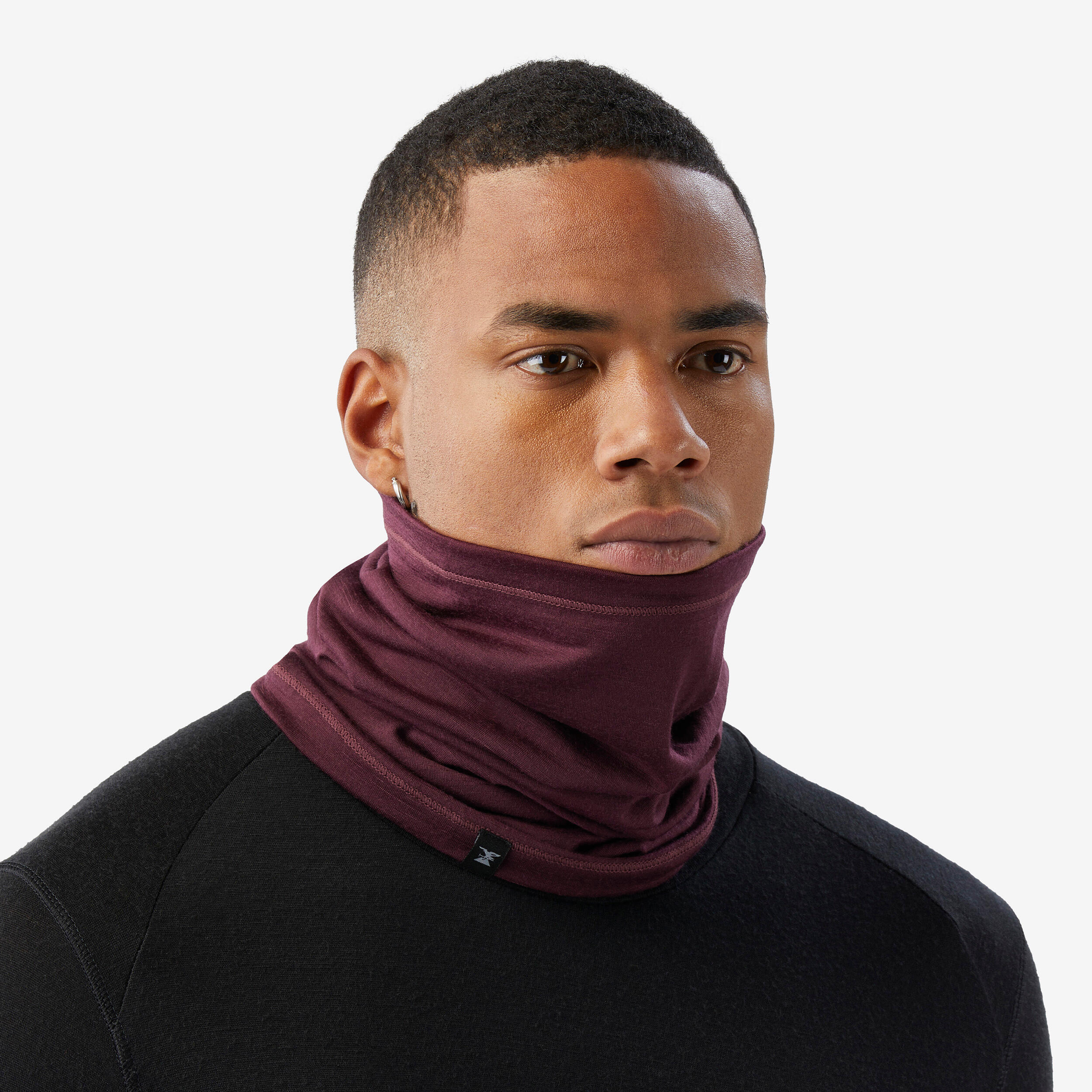 Merino Wool Neck Warmer - MT500 Maroon - FORCLAZ