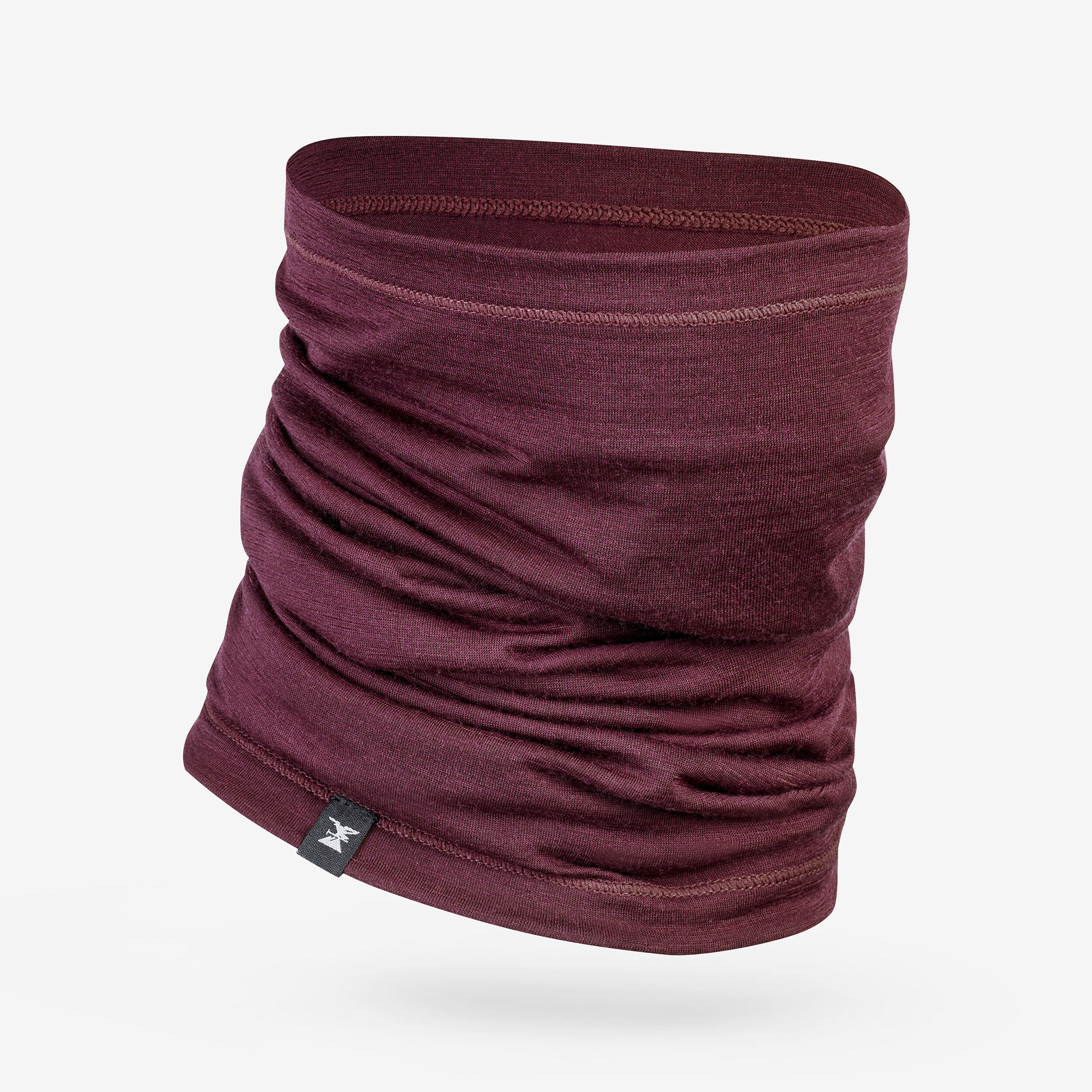 Merino Wool Neck Warmer - MT500 Maroon - FORCLAZ