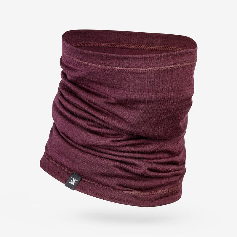 Bandană Multifuncțională cu lână merinos Trekking MT500 Roșu Adulți