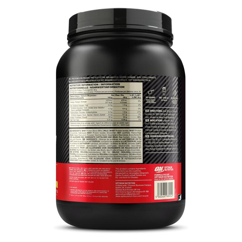 Optimum Gold Standard Whey Protein Tozu, Muz, 908 Gr