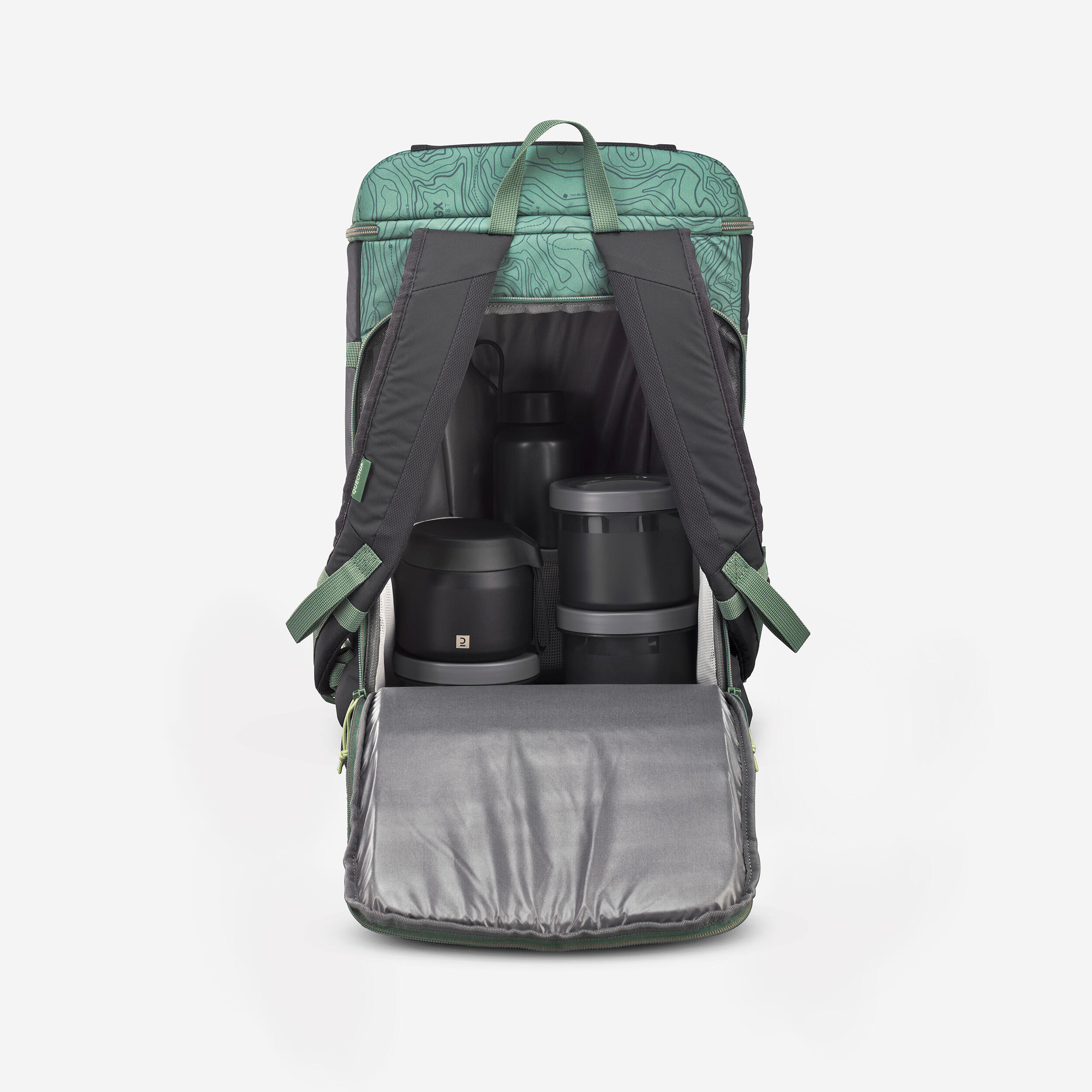 Compact and Insulated Cooler Backpack with Print 30 L, 100 - QUECHUA