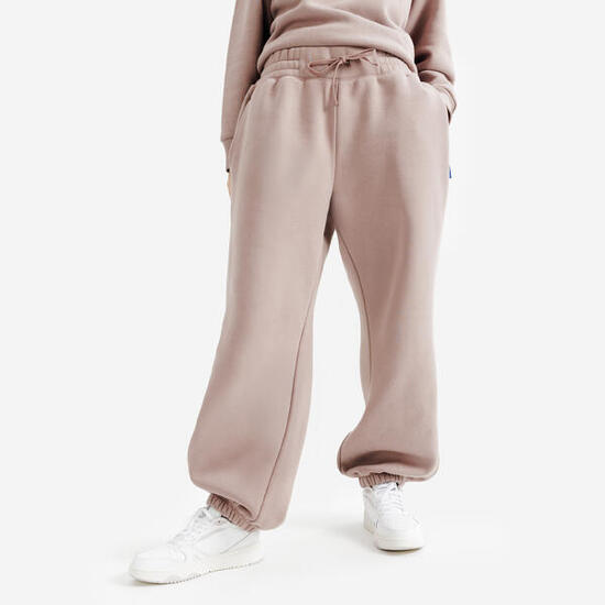 Pantaloni tuta donna ELEMENTALS flare felpati bianchi