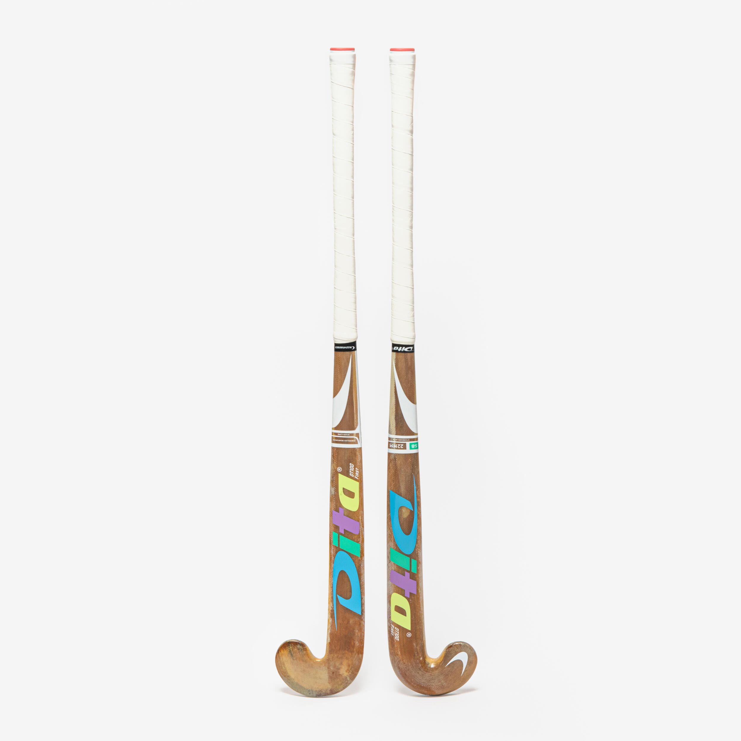 Feldhockeyschläger für Kinder, Holz, DT100, mehrfarbig 7/9