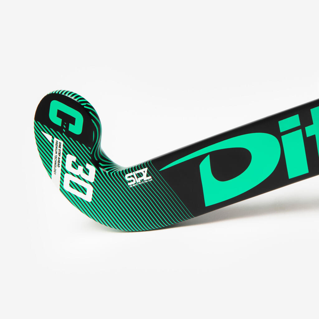 Hockeyschläger Jugendliche 30% Carbon Mid Bow - Compotec C30 grün