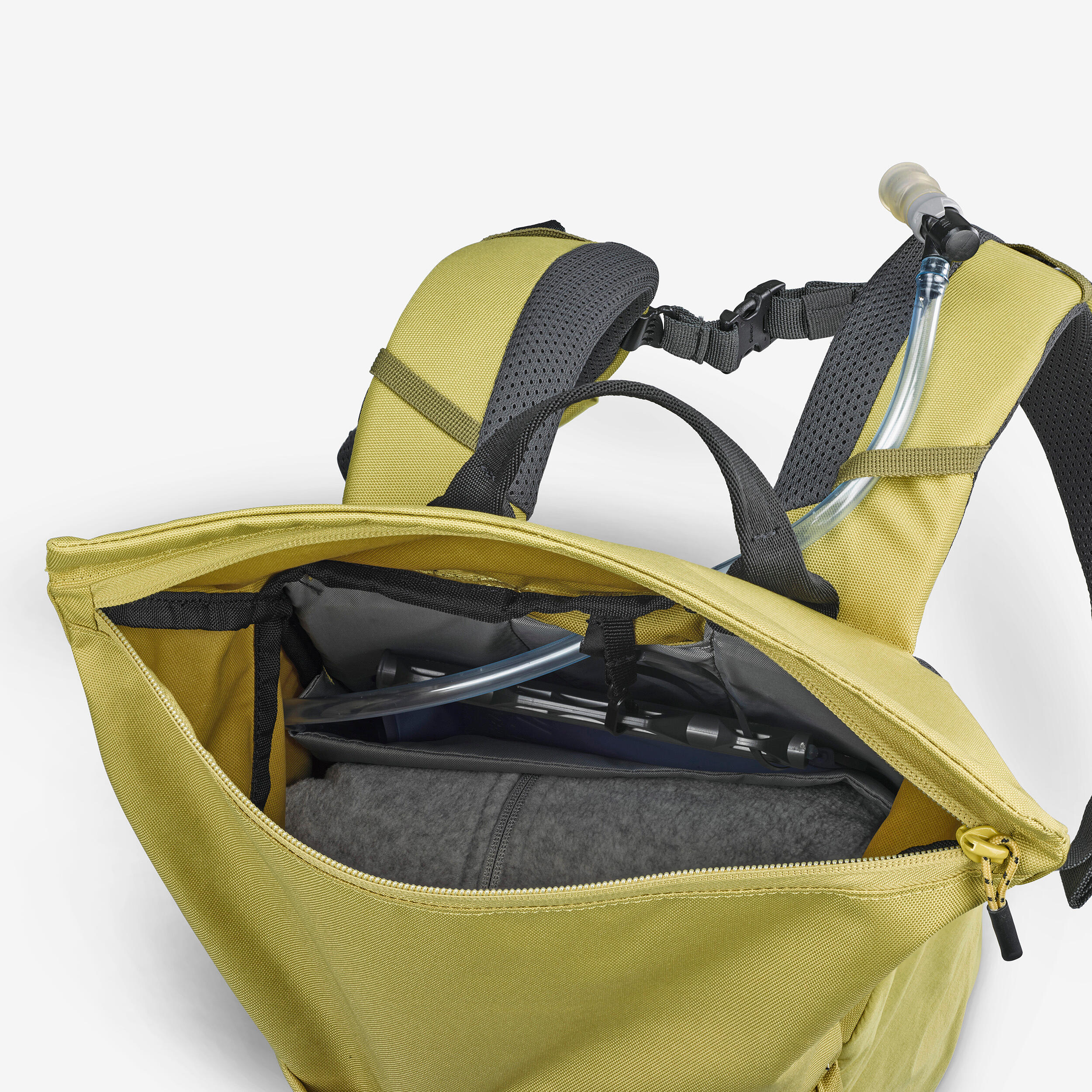 QUECHUA Turistický batoh NH500 Escape Rolltop 16 l + 4 l zlatá kaki 17 l · záber 7