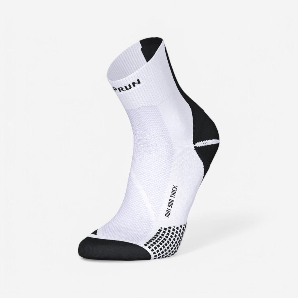 Calcetines de running gruesos de altura media blancos Kiprun Run 900