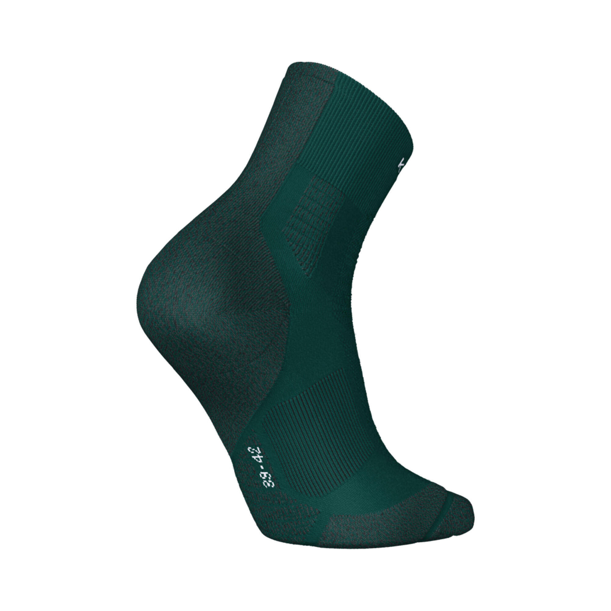 Seamless Mid Fine Running Socks Run 900 - Cypress Green -  2