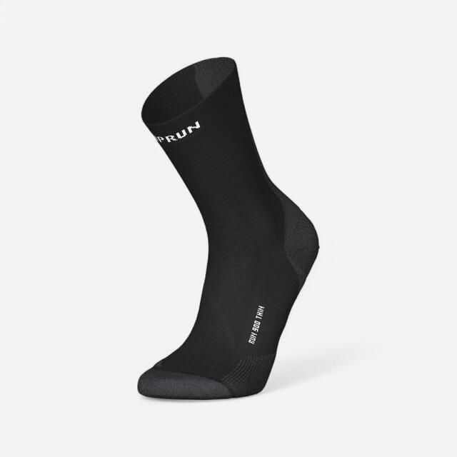 Dünne halbhohe Laufsocken Run900, schwarz