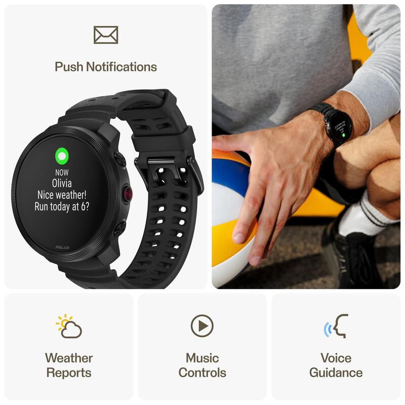 Reloj inteligente deportivo GPS pantalla AMOLED, Vantage M3 negro 
