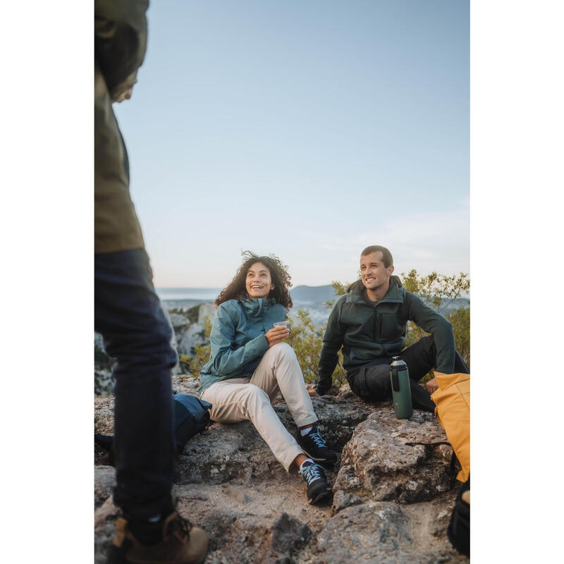 Dámské turistické nepromokavé kožené boty NH 500