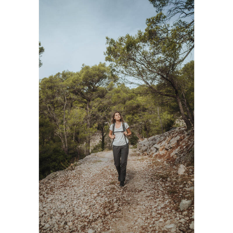 Pantalon Regular Drumeție în Natură NH500 Gri Damă