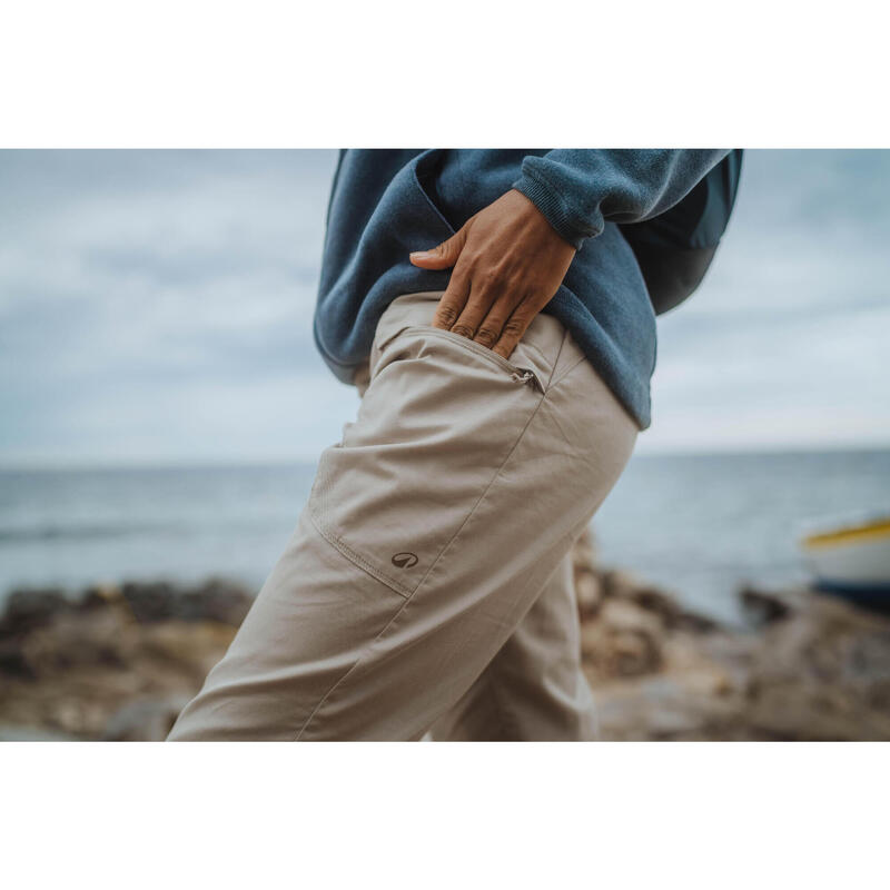 Pantalon Regular pentru Drumeție NH500 Bej Damă