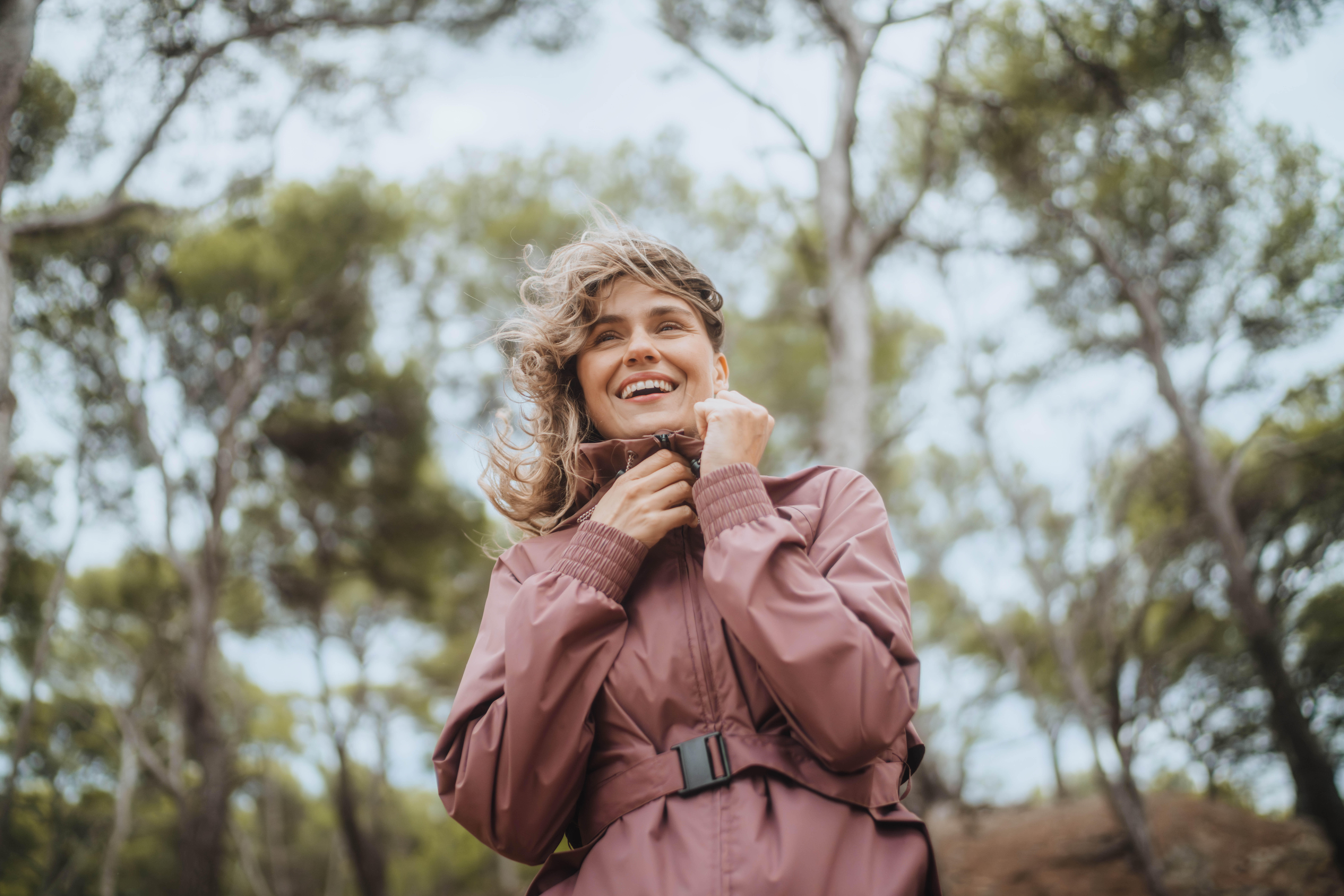 Women's waterproof hiking jacket, Raincut Long - Pink