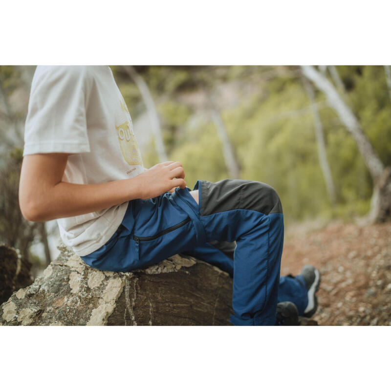 Pantalon Modulabil Drumeție MH500 Albastru Copii 7-15 ani