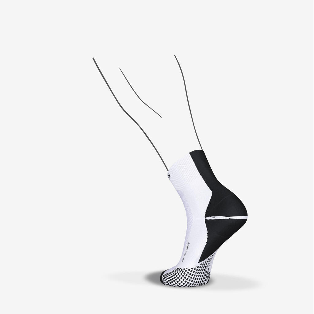 Calcetines de running gruesos de altura media blancos Kiprun Run 900